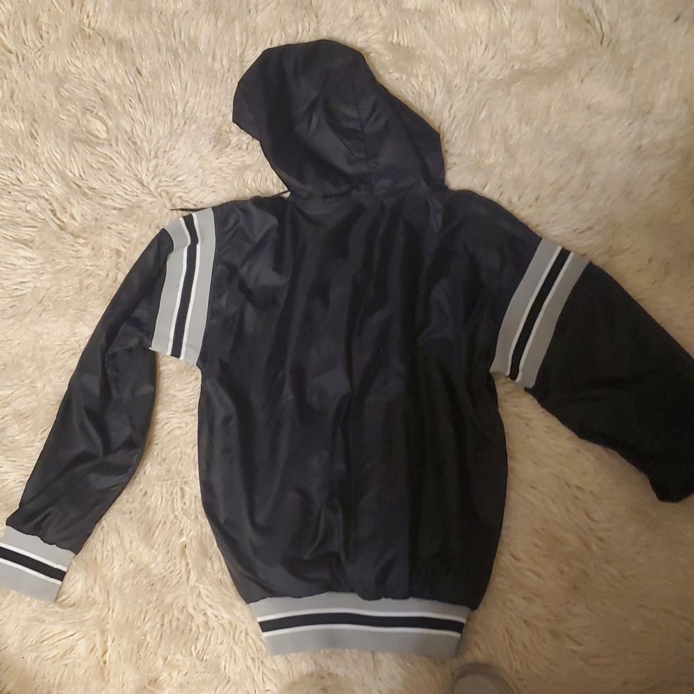 VINTAGE Russell Track Jacket Size Black Windbreaker Hoodie 1/4 Zip Porshe - Picture 8 of 8